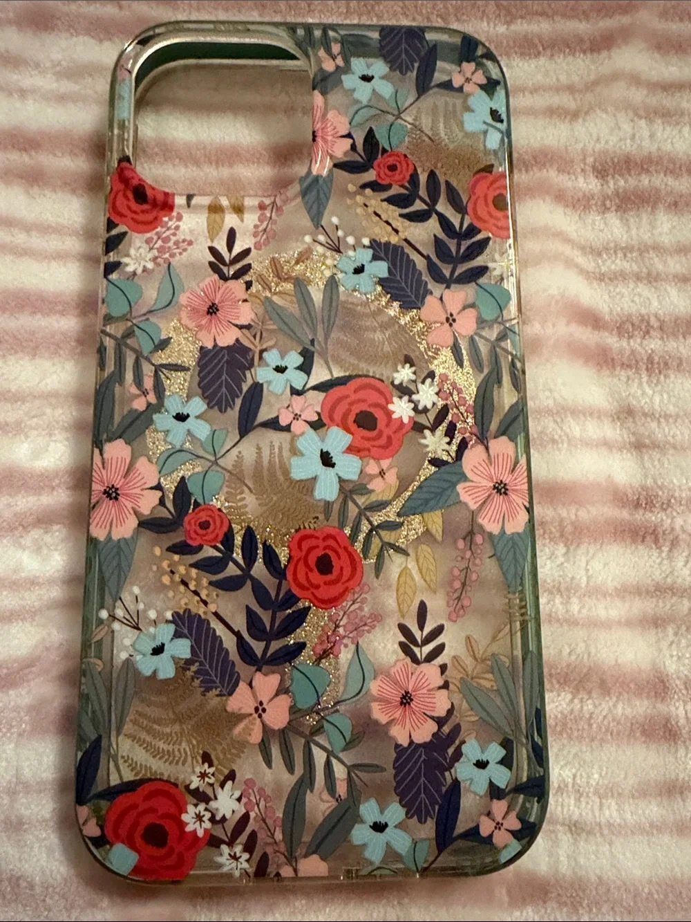 Mia Charro iPhone Case for iPhone 15/14/13 — Clear with Multicolor Flowers NIB